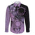 Cook Islands Turtle Family Matching Puletasi and Hawaiian Shirt Stars and Hibiscus - Purple