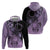 Cook Islands Turtle Hoodie Stars and Hibiscus - Purple