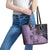 Cook Islands Turtle Leather Tote Bag Stars and Hibiscus - Purple