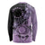 Cook Islands Turtle Long Sleeve Shirt Stars and Hibiscus - Purple