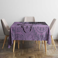 Cook Islands Turtle Tablecloth Stars and Hibiscus - Purple