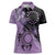 Cook Islands Turtle Women Polo Shirt Stars and Hibiscus - Purple