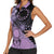 Cook Islands Turtle Women Sleeveless Polo Shirt Stars and Hibiscus - Purple