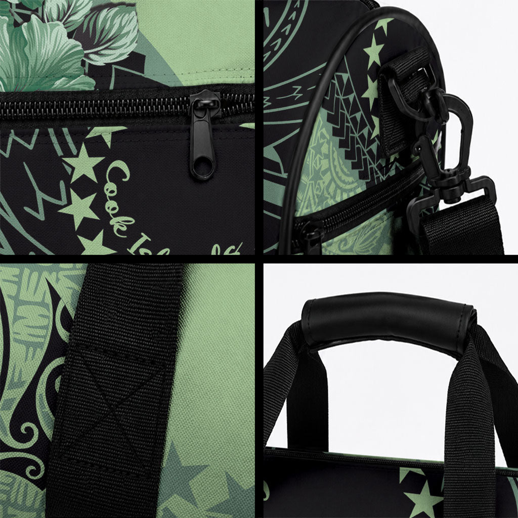 Cook Islands Turtle Duffle Bag Stars and Hibiscus - Green LT01 - Polynesian Pride