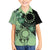 Cook Islands Turtle Family Matching Off The Shoulder Long Sleeve Dress and Hawaiian Shirt Stars and Hibiscus - Green