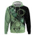 Cook Islands Turtle Hoodie Stars and Hibiscus - Green