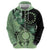 Cook Islands Turtle Hoodie Stars and Hibiscus - Green