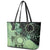 Cook Islands Turtle Leather Tote Bag Stars and Hibiscus - Green