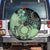 Cook Islands Turtle Spare Tire Cover Stars and Hibiscus - Green