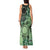 Cook Islands Turtle Tank Maxi Dress Stars and Hibiscus - Green