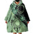 Cook Islands Turtle Wearable Blanket Hoodie Stars and Hibiscus - Green