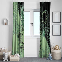 Cook Islands Turtle Window Curtain Stars and Hibiscus - Green