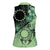 Cook Islands Turtle Women Sleeveless Polo Shirt Stars and Hibiscus - Green