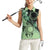 Cook Islands Turtle Women Sleeveless Polo Shirt Stars and Hibiscus - Green