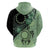 Cook Islands Turtle Zip Hoodie Stars and Hibiscus - Green