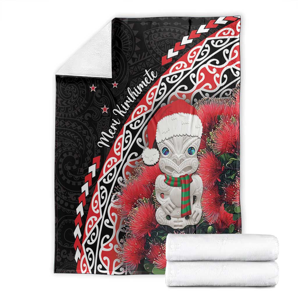 New Zealand Christmas Meri Kirihimete Blanket Santa Hei Tiki Pohutukawa