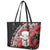 New Zealand Christmas Meri Kirihimete Leather Tote Bag Santa Hei Tiki Pohutukawa