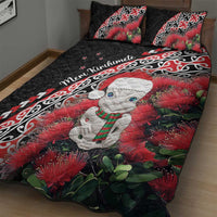 New Zealand Christmas Meri Kirihimete Quilt Bed Set Santa Hei Tiki Pohutukawa