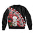 New Zealand Christmas Meri Kirihimete Sleeve Zip Bomber Jacket Santa Hei Tiki Pohutukawa