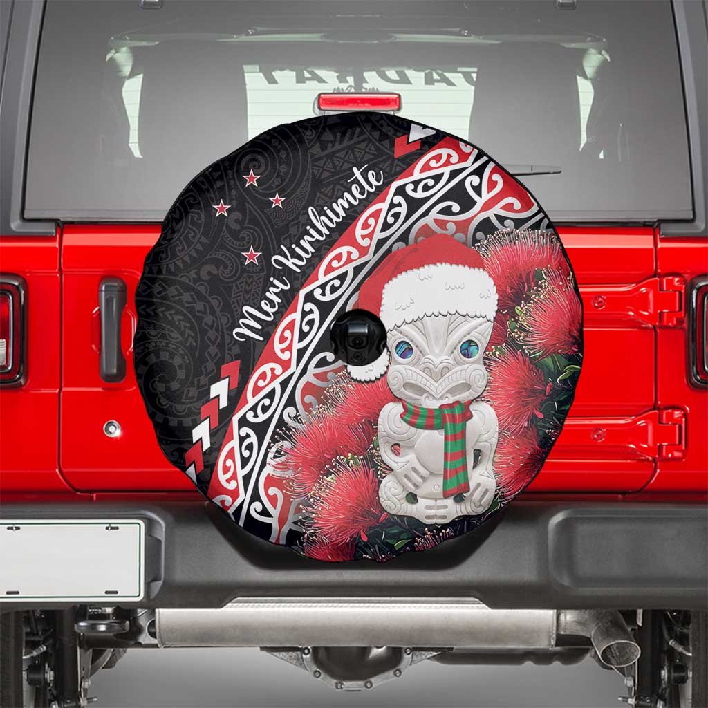 New Zealand Christmas Meri Kirihimete Spare Tire Cover Santa Hei Tiki Pohutukawa