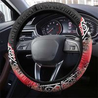 New Zealand Christmas Meri Kirihimete Steering Wheel Cover Santa Hei Tiki Pohutukawa