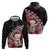 New Zealand Christmas Meri Kirihimete Zip Hoodie Santa Hei Tiki Pohutukawa