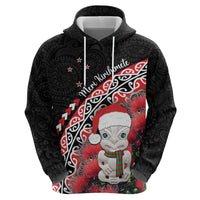 New Zealand Christmas Meri Kirihimete Zip Hoodie Santa Hei Tiki Pohutukawa LT01 - Polynesian Pride