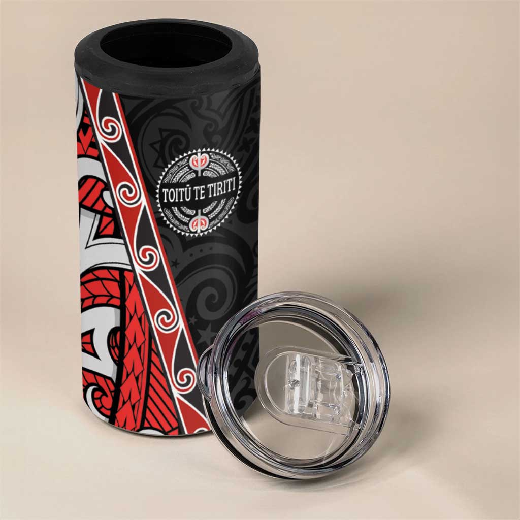 Aotearoa Toitu Te Tiriti 4 in 1 Can Cooler Tumbler Honour The Treaty New Zealand