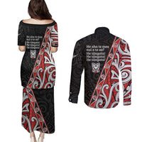 Aotearoa Toitu Te Tiriti Couples Matching Puletasi and Long Sleeve Button Shirt Honour The Treaty New Zealand
