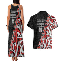 Aotearoa Toitu Te Tiriti Couples Matching Tank Maxi Dress and Hawaiian Shirt Honour The Treaty New Zealand