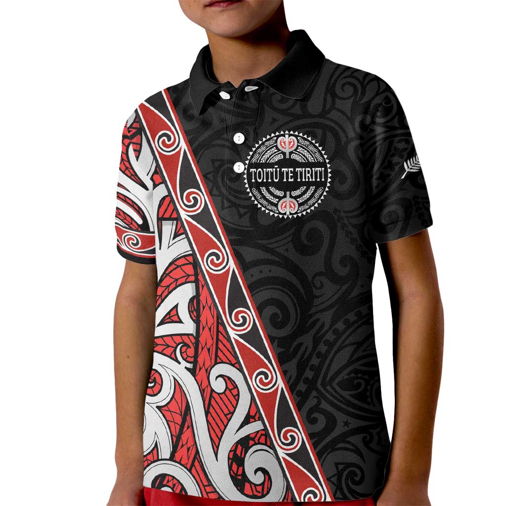 Aotearoa Toitu Te Tiriti Kid Polo Shirt Honour The Treaty New Zealand