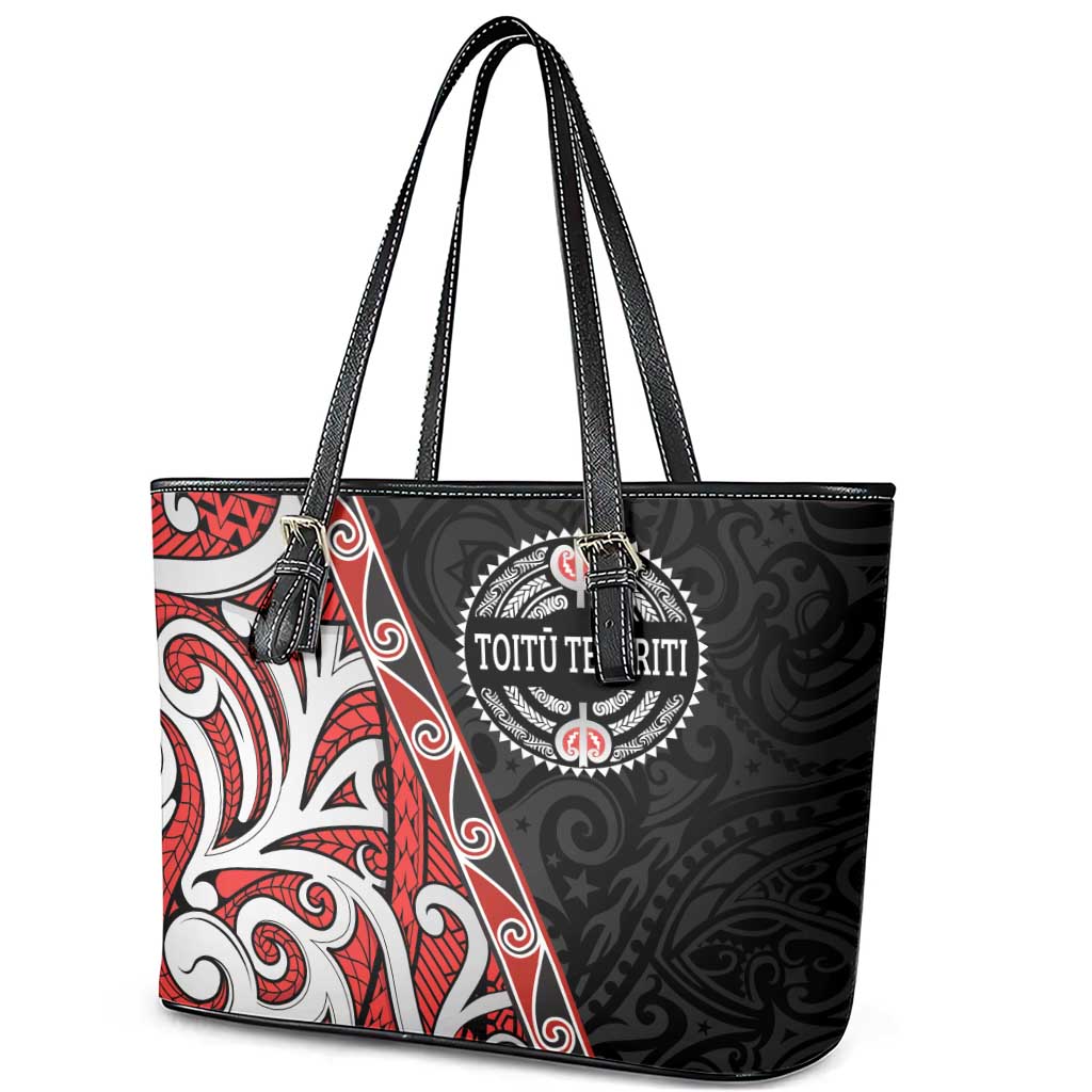 Aotearoa Toitu Te Tiriti Leather Tote Bag Honour The Treaty New Zealand LT01 - Polynesian Pride