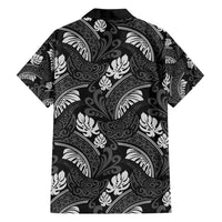 Grayscale Monstera Family Matching Summer Maxi Dress and Hawaiian Shirt Polynesian Tribal Pattern - Polynesian Pride