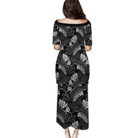 Grayscale Monstera Puletasi Polynesian Tribal Pattern - Polynesian Pride