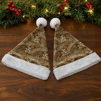 Brown Gold Monstera Christmas Santa Hat Polynesian Tribal Pattern - Polynesian Pride
