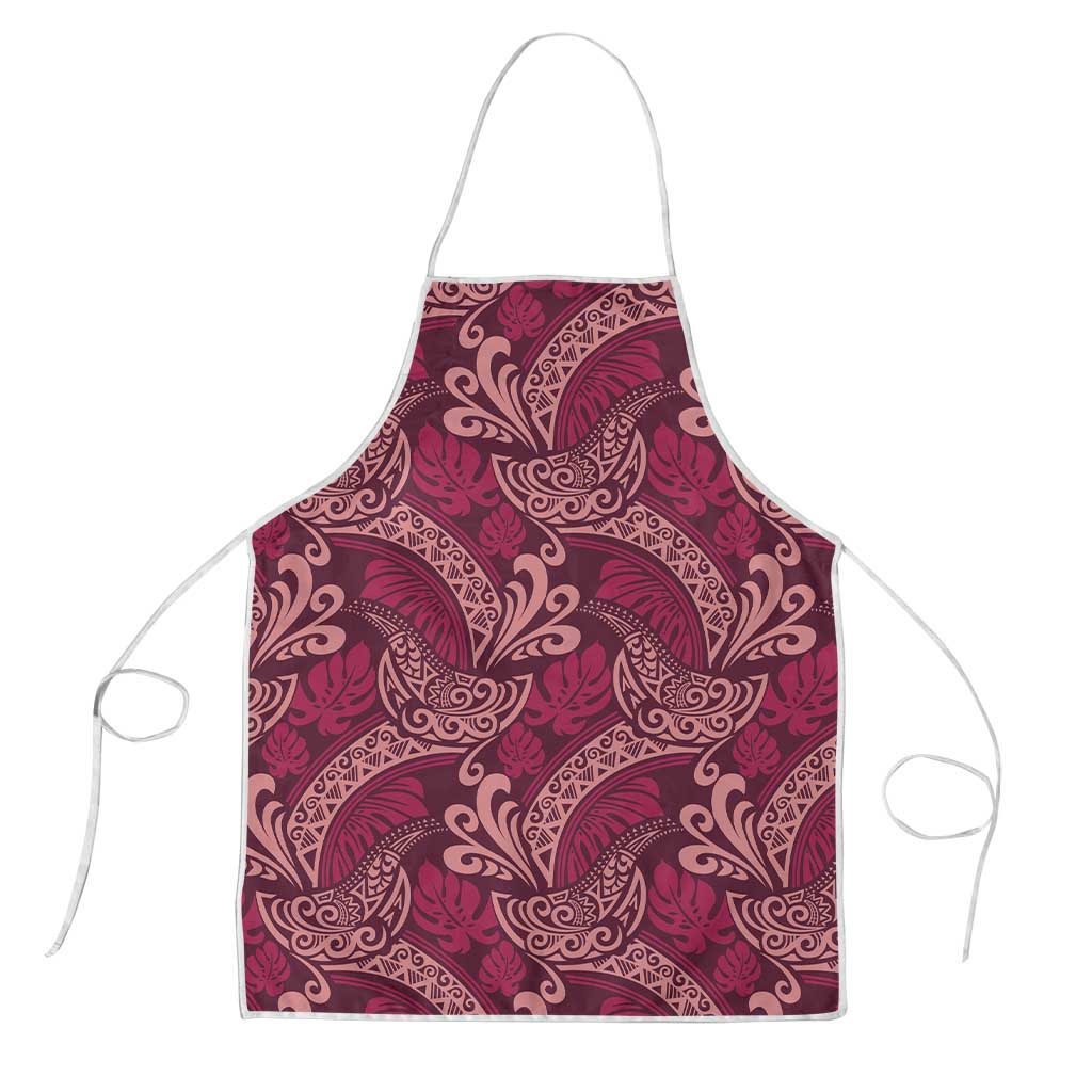 Sweet Pink Monstera Apron Polynesian Tribal Pattern LT01 Pink - Polynesian Pride