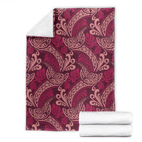 Sweet Pink Monstera Blanket Polynesian Tribal Pattern - Polynesian Pride