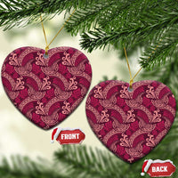 Sweet Pink Monstera Ceramic Ornament Polynesian Tribal Pattern - Polynesian Pride