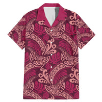 Sweet Pink Monstera Family Matching Mermaid Dress and Hawaiian Shirt Polynesian Tribal Pattern LT01 Dad's Shirt - Short Sleeve Pink - Polynesian Pride
