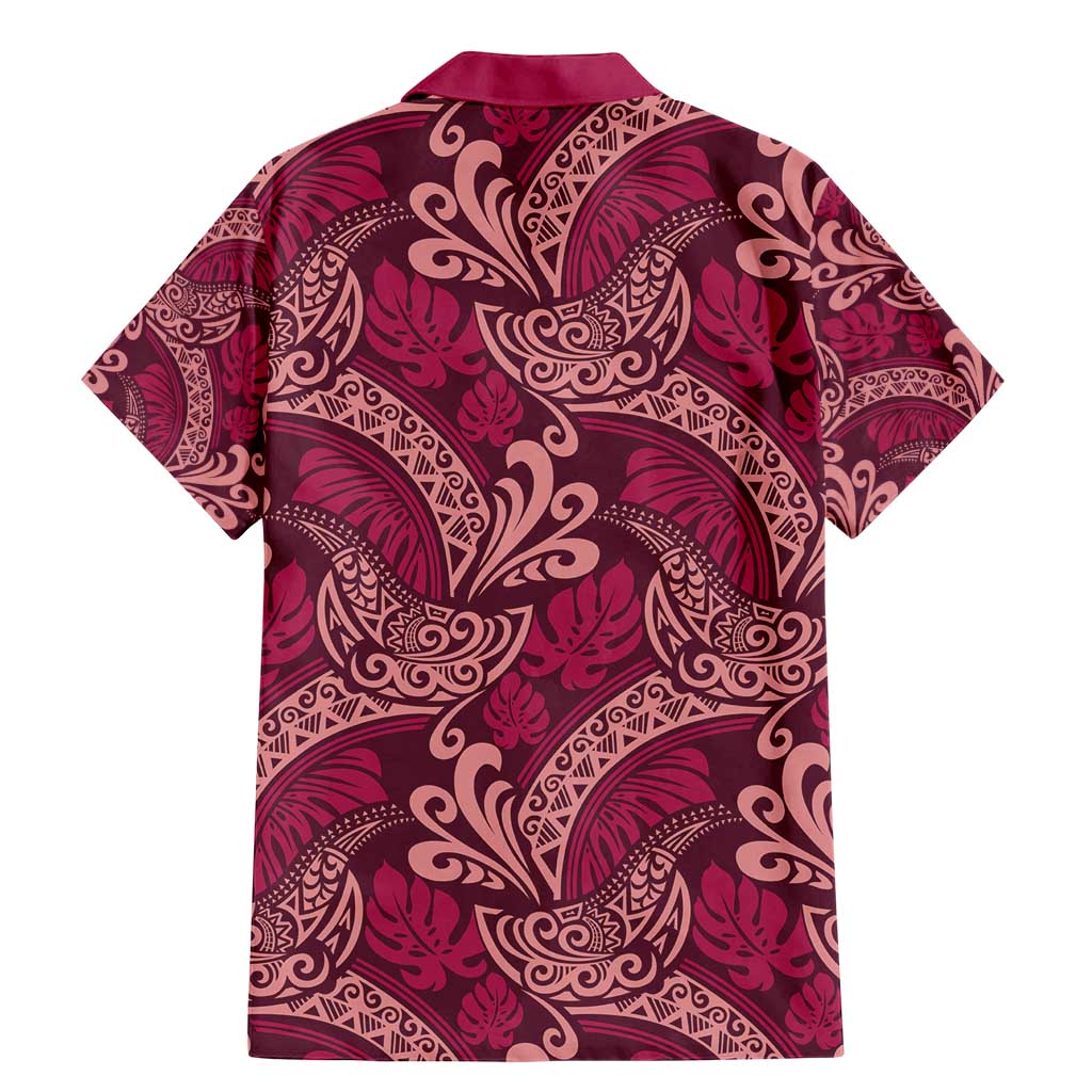 Sweet Pink Monstera Family Matching Mermaid Dress and Hawaiian Shirt Polynesian Tribal Pattern LT01 - Polynesian Pride