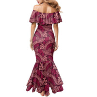 Sweet Pink Monstera Family Matching Mermaid Dress and Hawaiian Shirt Polynesian Tribal Pattern LT01 - Polynesian Pride
