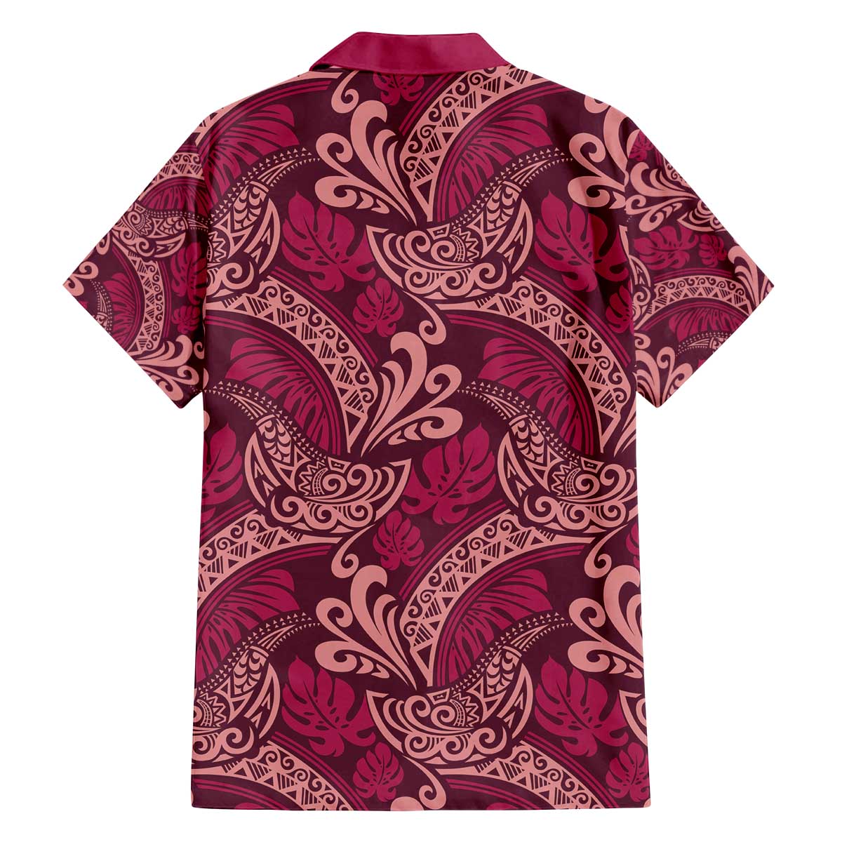 Sweet Pink Monstera Family Matching Off The Shoulder Long Sleeve Dress and Hawaiian Shirt Polynesian Tribal Pattern LT01 - Polynesian Pride