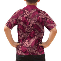 Sweet Pink Monstera Family Matching Off Shoulder Short Dress and Hawaiian Shirt Polynesian Tribal Pattern - Polynesian Pride