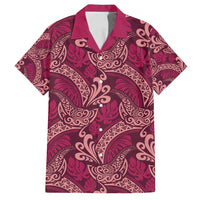 Sweet Pink Monstera Family Matching Summer Maxi Dress and Hawaiian Shirt Polynesian Tribal Pattern - Polynesian Pride