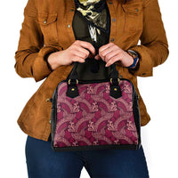 Sweet Pink Monstera Shoulder Handbag Polynesian Tribal Pattern - Polynesian Pride