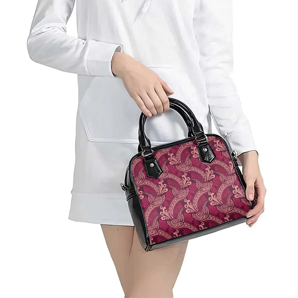 Sweet Pink Monstera Shoulder Handbag Polynesian Tribal Pattern - Polynesian Pride