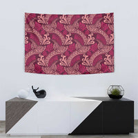 Sweet Pink Monstera Tapestry Polynesian Tribal Pattern - Polynesian Pride
