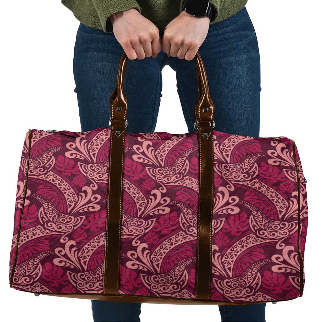 Sweet Pink Monstera Travel Bag Polynesian Tribal Pattern LT01 Pink - Polynesian Pride