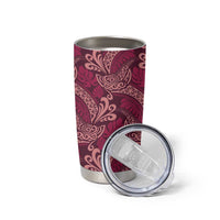 Sweet Pink Monstera Tumbler Cup Polynesian Tribal Pattern - Polynesian Pride