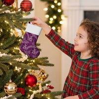Royal Purple Monstera Christmas Stocking Polynesian Tribal Pattern - Polynesian Pride